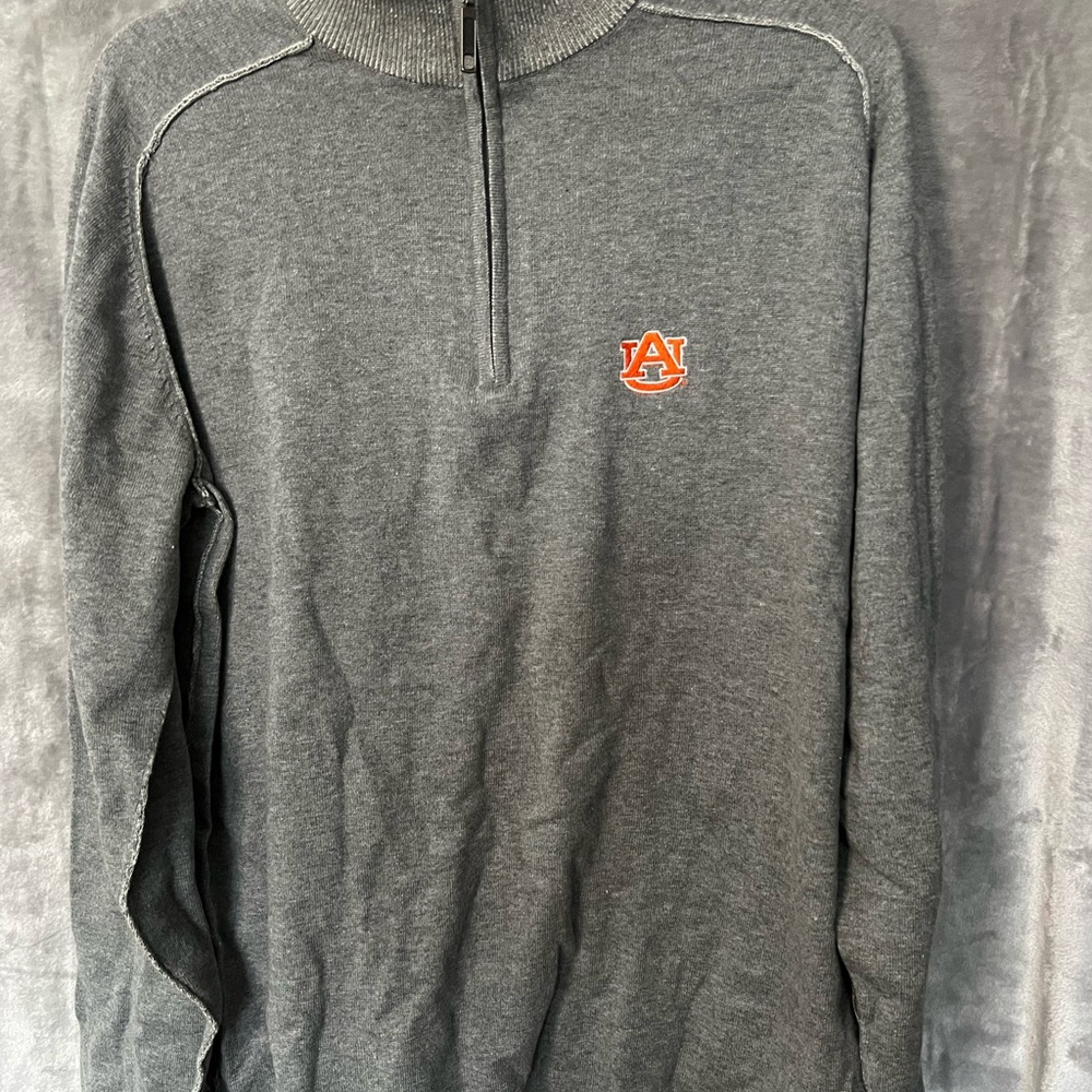 Auburn University Gray Men’s Medium Quarter-Zip Pullover Sweater